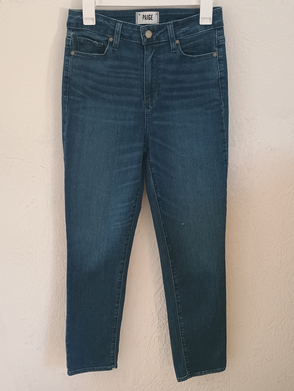 PAIGE High-Rise Slim Straight Jeans in Dark Indigo